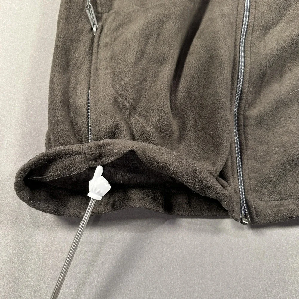 Columbia Jacket Mens Large Red Gray Fleece Full Zip Pockets Outdoor Hiking